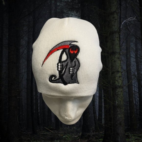 Beanie Hat Grim Reaper Gothic Embroidered Beanie Hat for Men Hats for Women - Picture 1 of 4